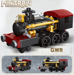 Apostrophe Games BRO 1 train built with bright bricks for storytelling play.