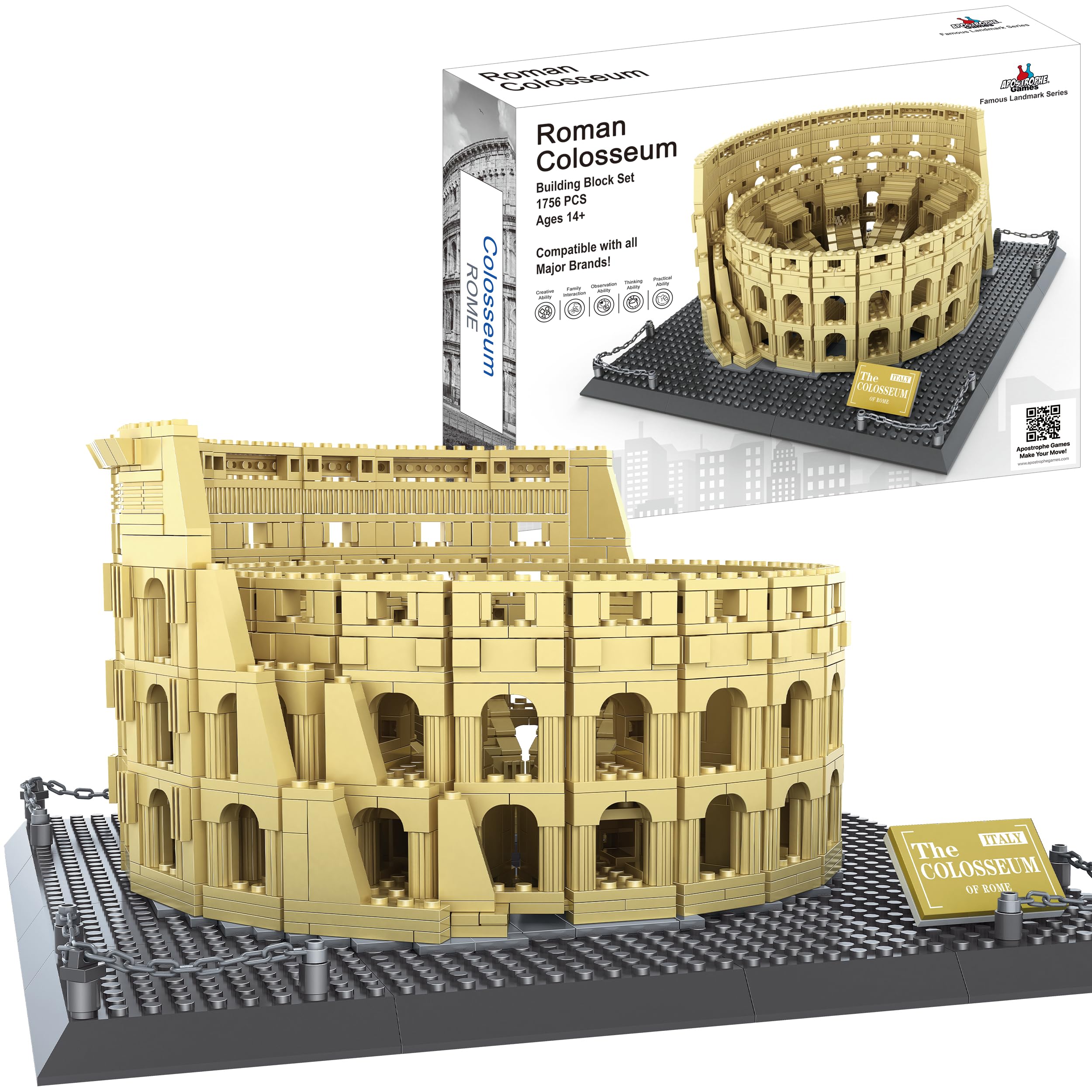 Apostrophe Games Roman Colosseum assembly bricks for immersive hands-on learning.
