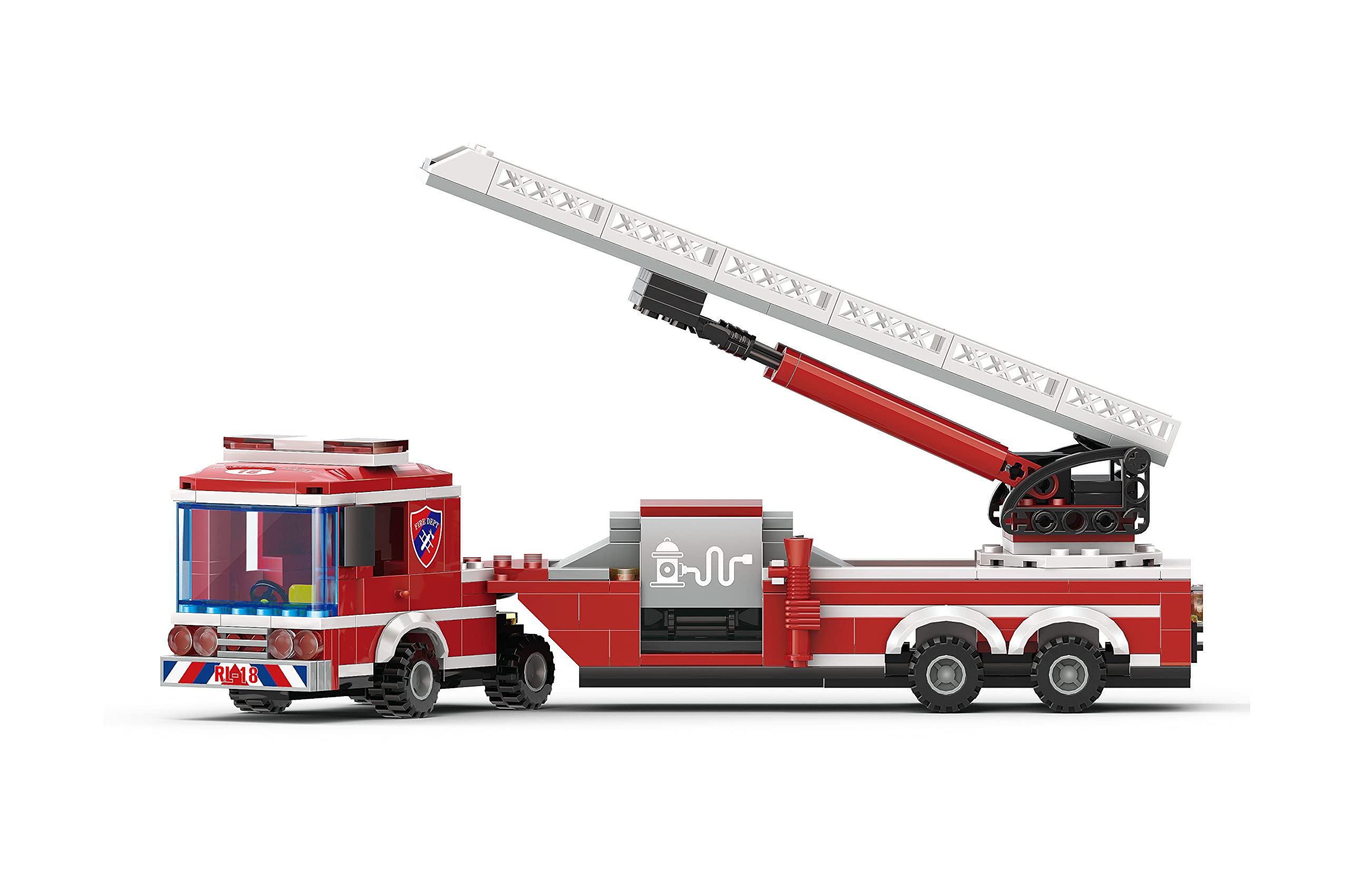 Apostrophe Games Fire Truck building blocks ready for hands-on assembly and creative exploration.