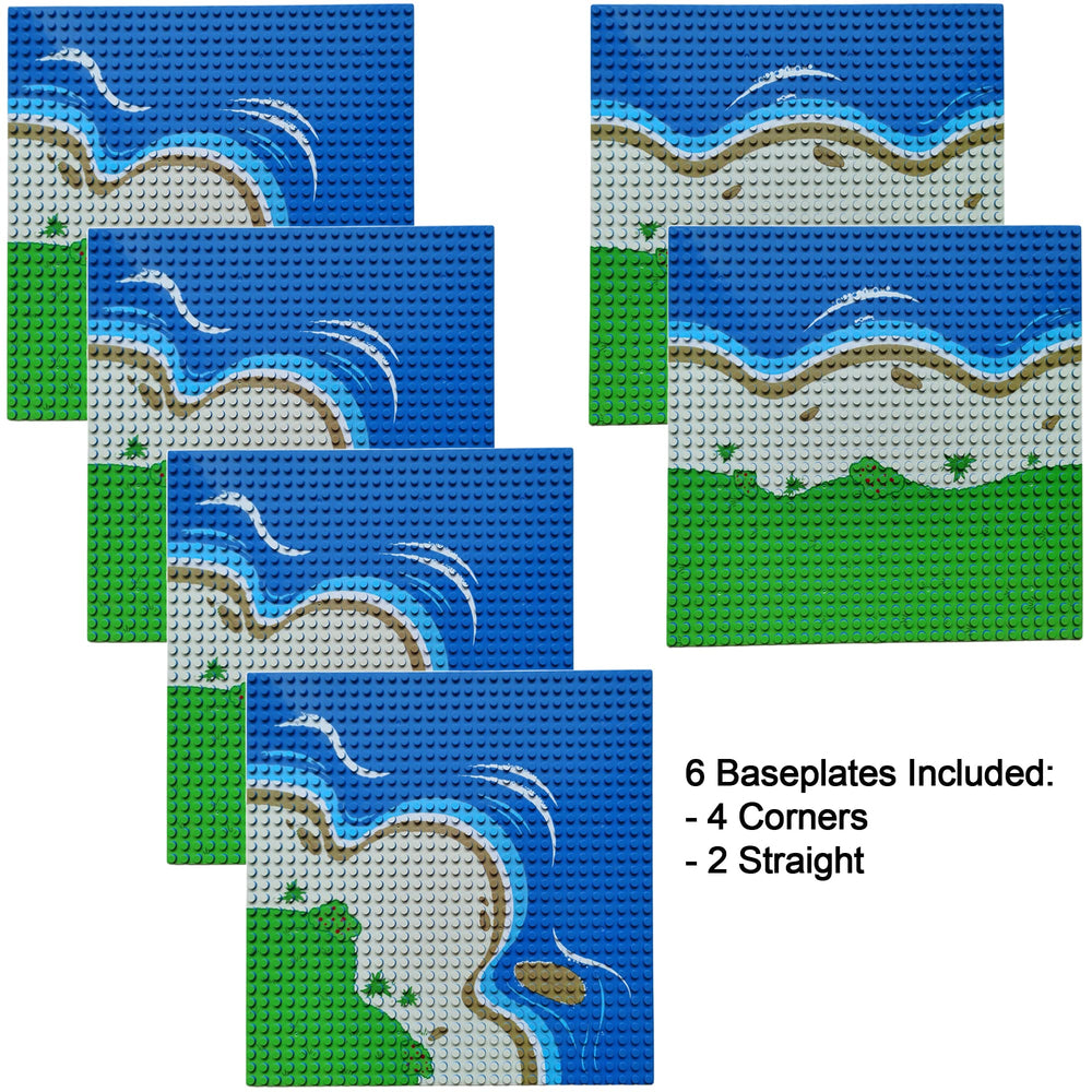 Apostrophe Games island baseplate straight beach plate b expands build area for imaginative universes.
