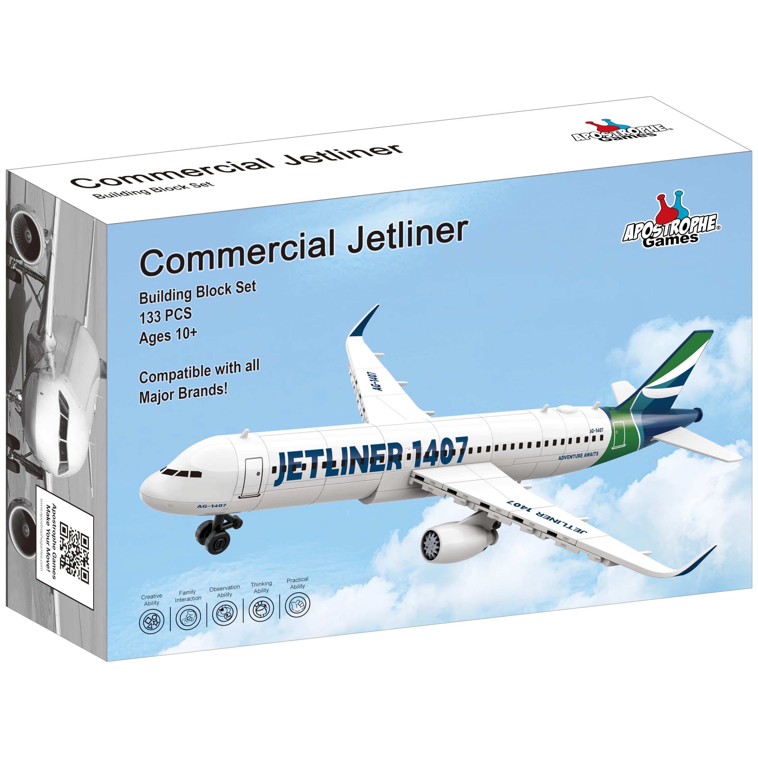 Apostrophe Games Jetliner landing gear adds realistic stance and stability.