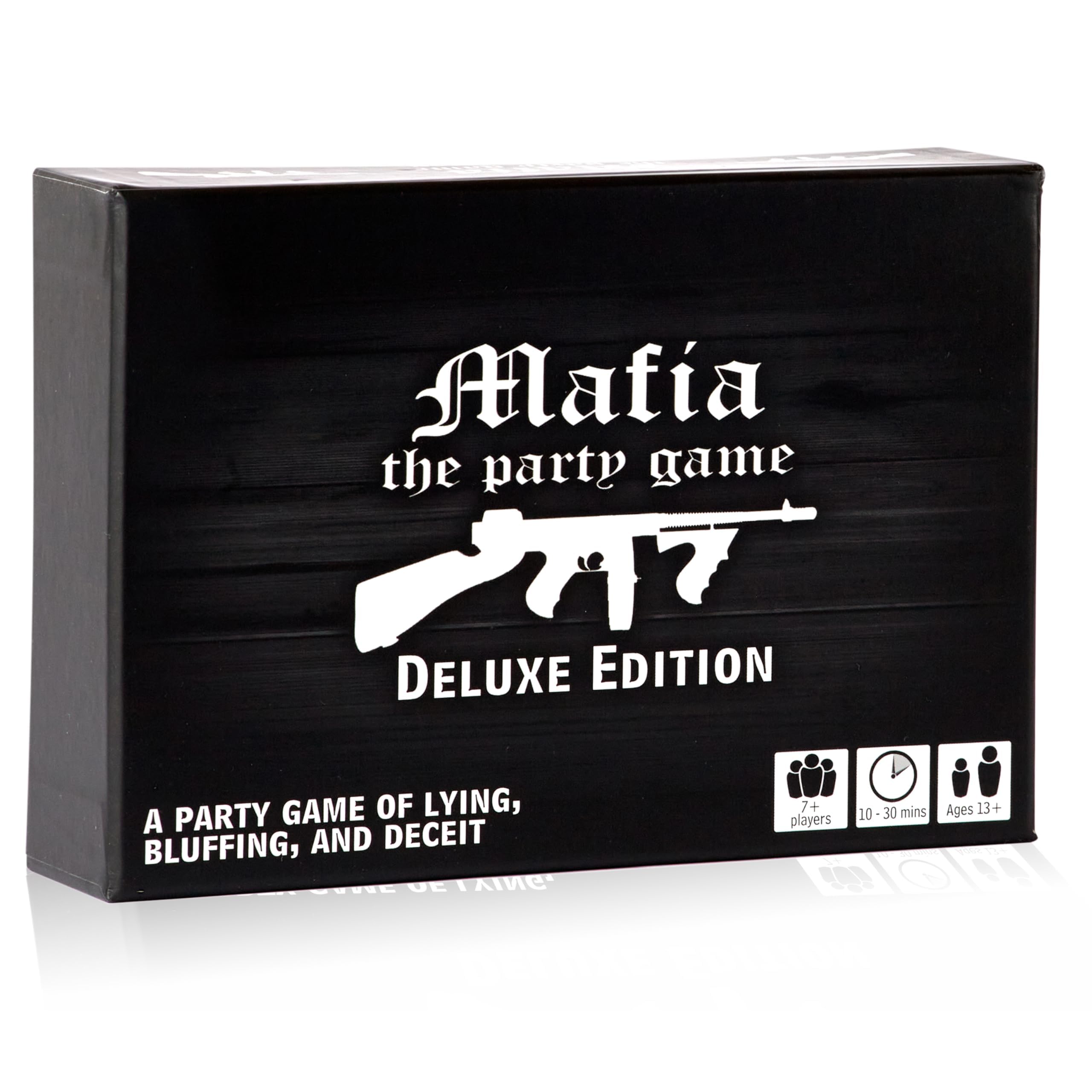 Apostrophe Games Mafia Deluxe compact box ready for travel and game night.