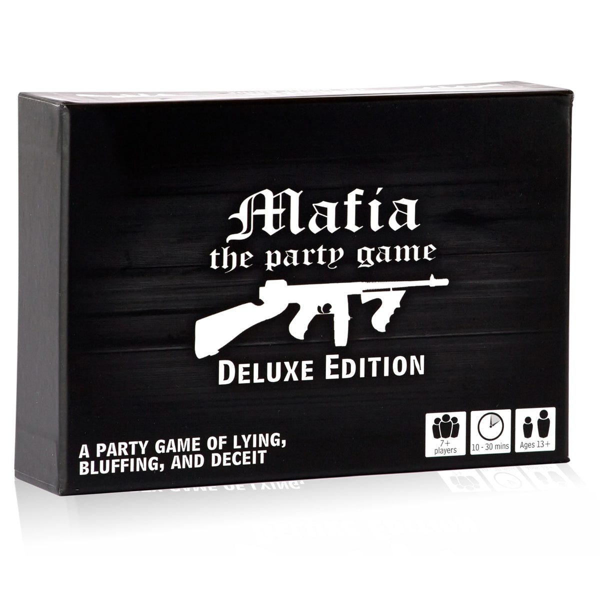 Apostrophe Games Mafia Deluxe compact box ready for travel and game night.