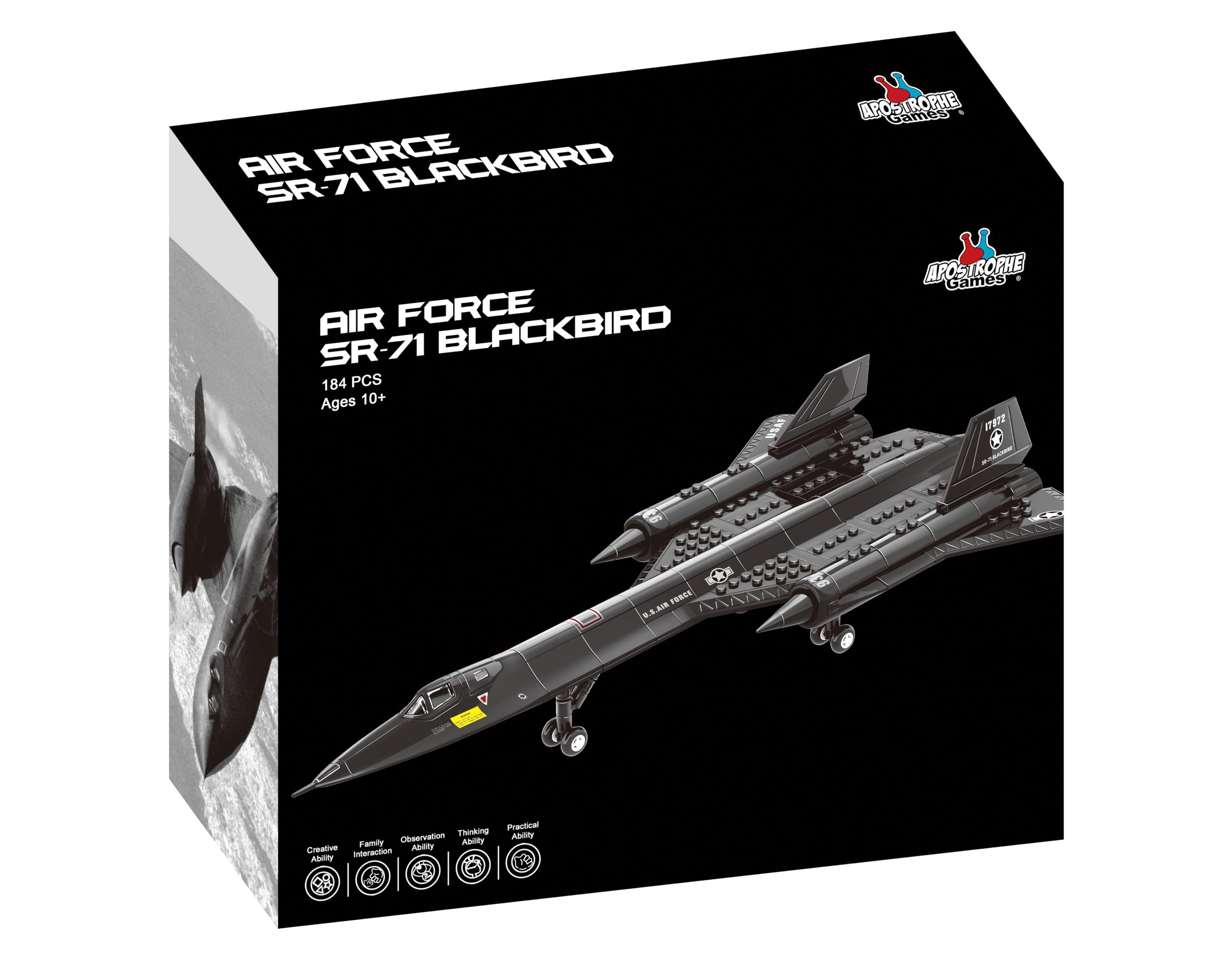 Apostrophe Games SR-71 Blackbird display model ready for shelf.