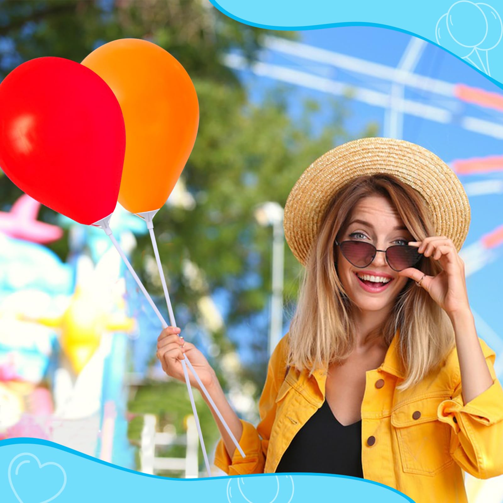 Apoulin 100-piece balloon sticks pack for events.