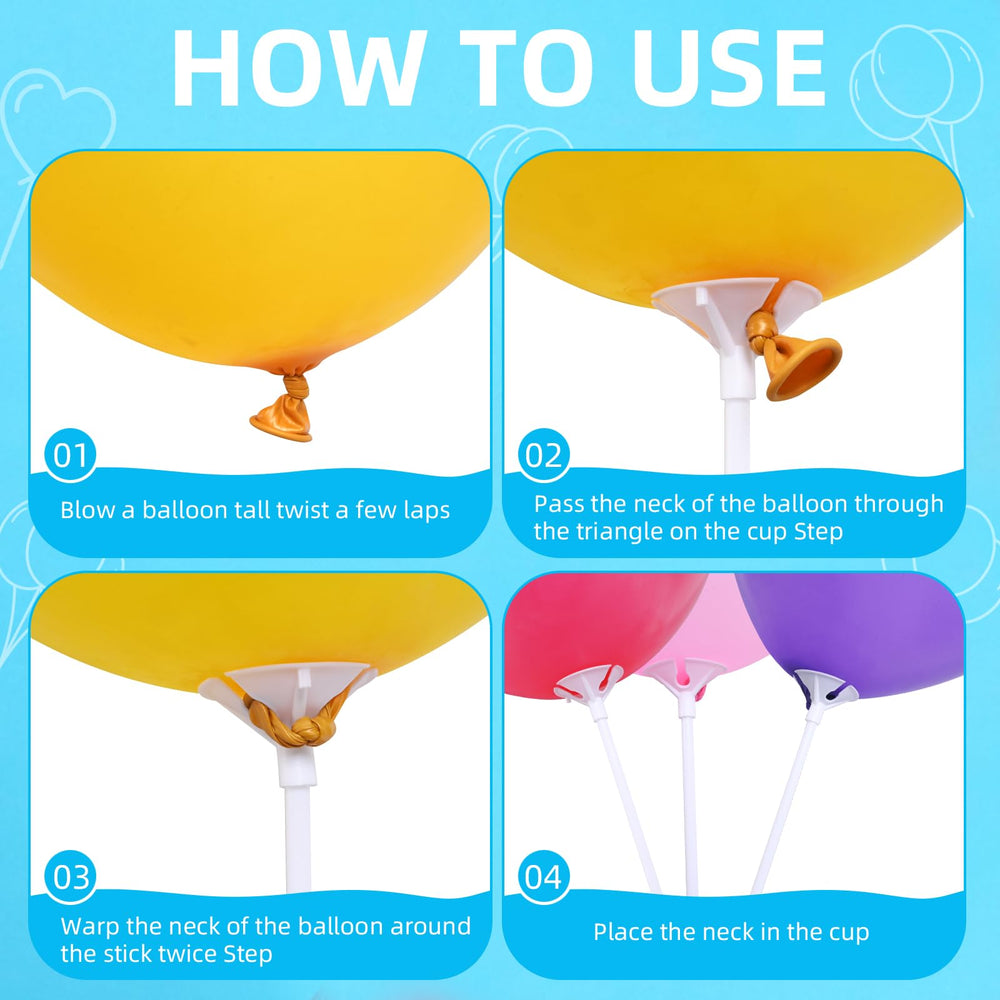 Durable plastic Apoulin balloon sticks for lasting use.