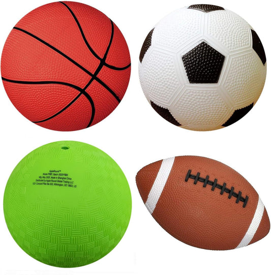 AppleRound 5-inch soccer ball, soft to touch and easy to grip for tiny hands.