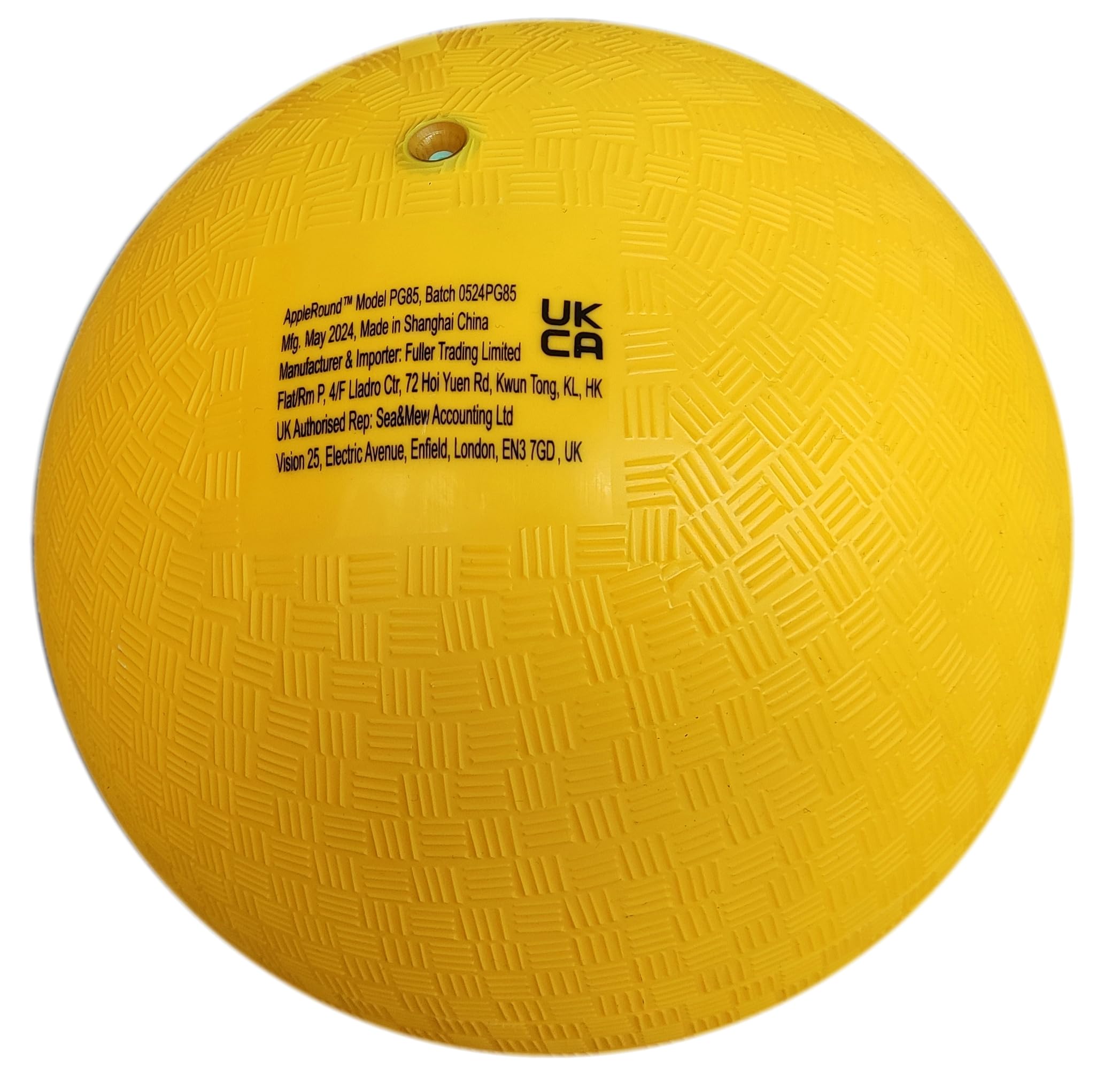 AppleRound 8.5 inch yellow dodgeball with high visibility on courts and fields