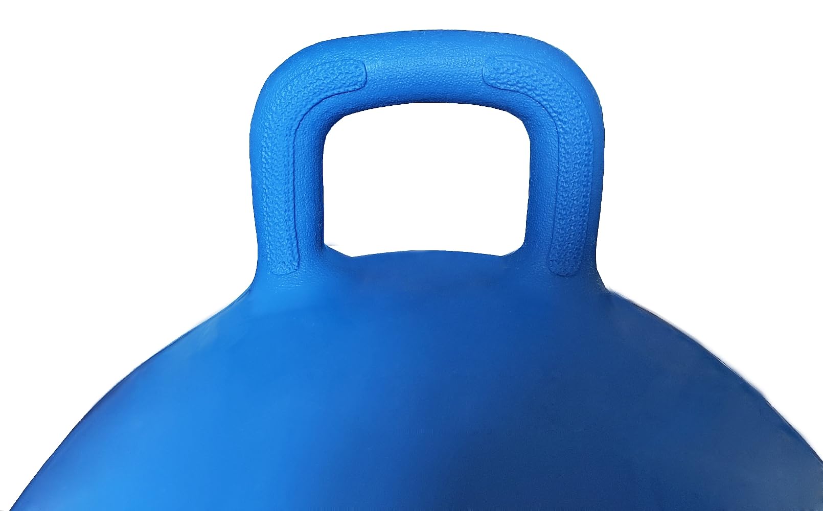 AppleRound Hippity Hoppity Ball blue with included pump shows quick inflation setup.