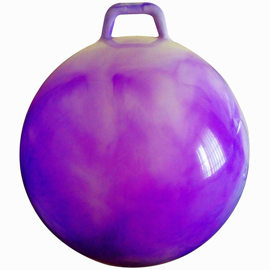 AppleRound Hippity Hoppity Hopball with purple cloud design and sturdy handle for kids' play.