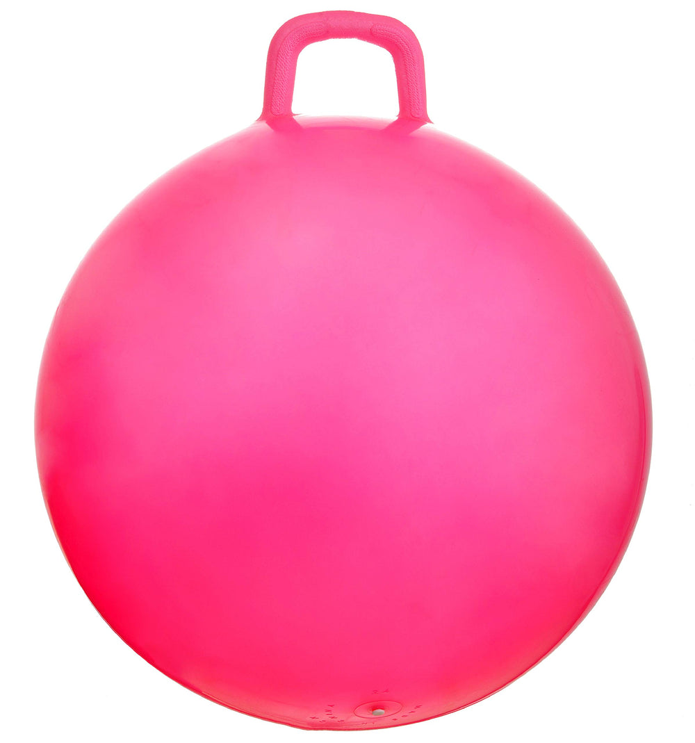 AppleRound Hippity Hoppity Ball inflated to 50cm in pink, ideal for indoor/outdoor fun.
