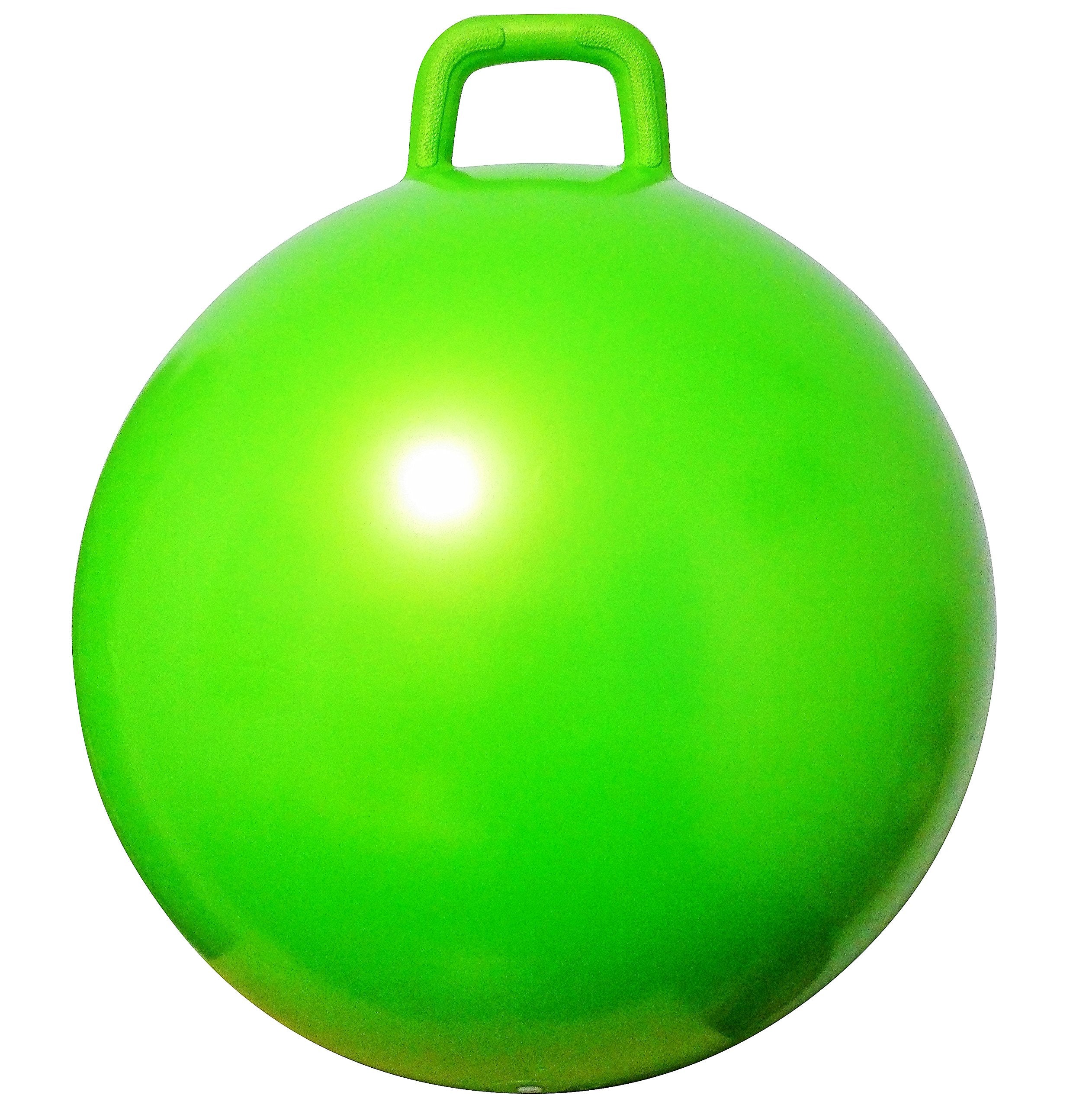 AppleRound Hippity Hoppity Ball inflated view, showcasing the sturdy grab-and-grip handle.