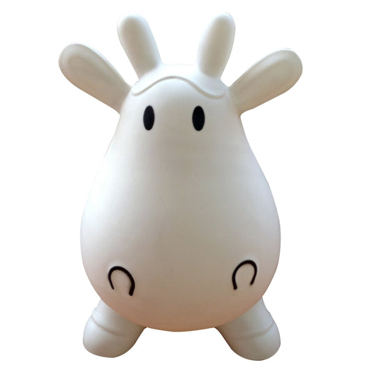 AppleRound ride-on hopper cow demonstrates stable four-legged design for safe indoor fun.