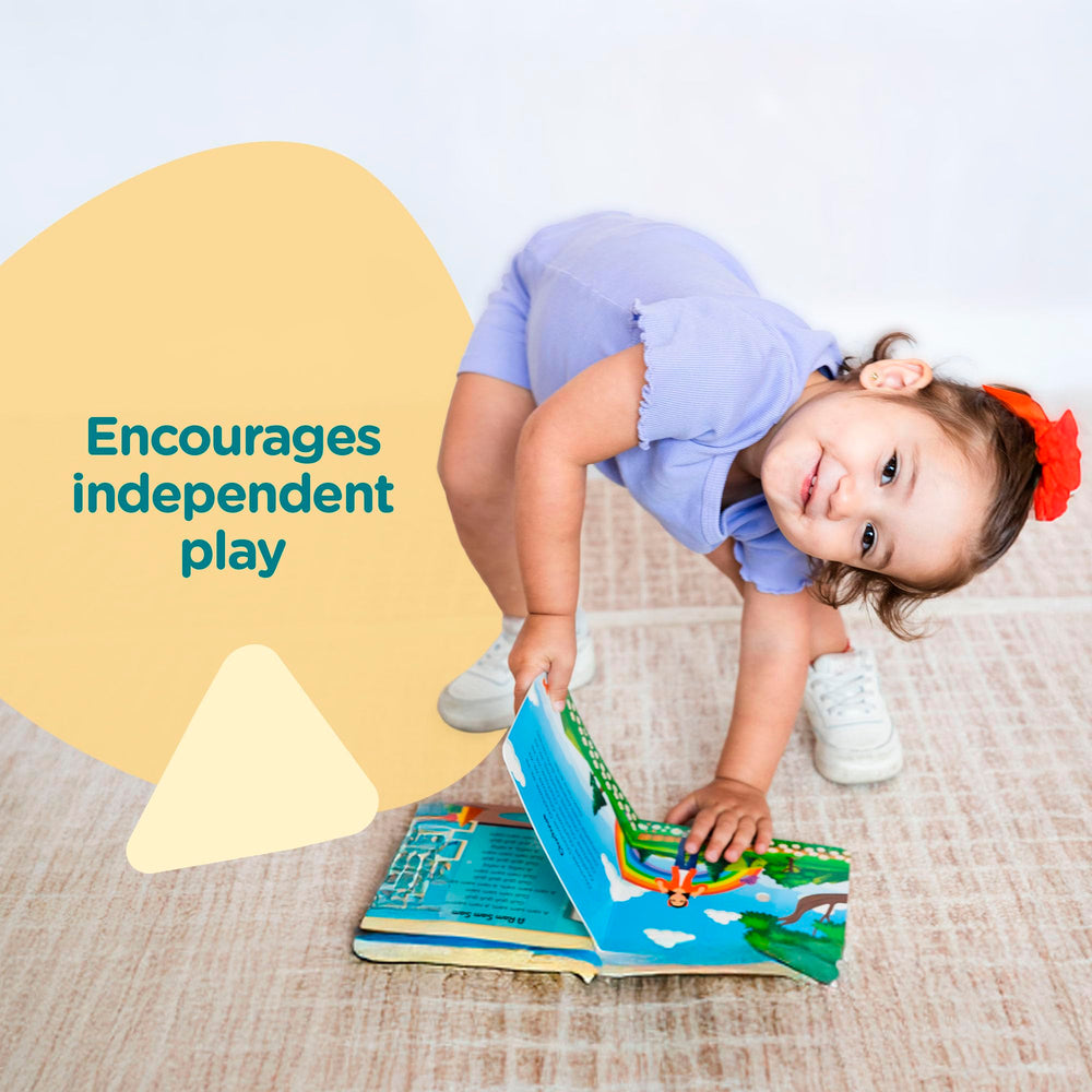 Durable board book design with rounded corners for toddlers' exploration.