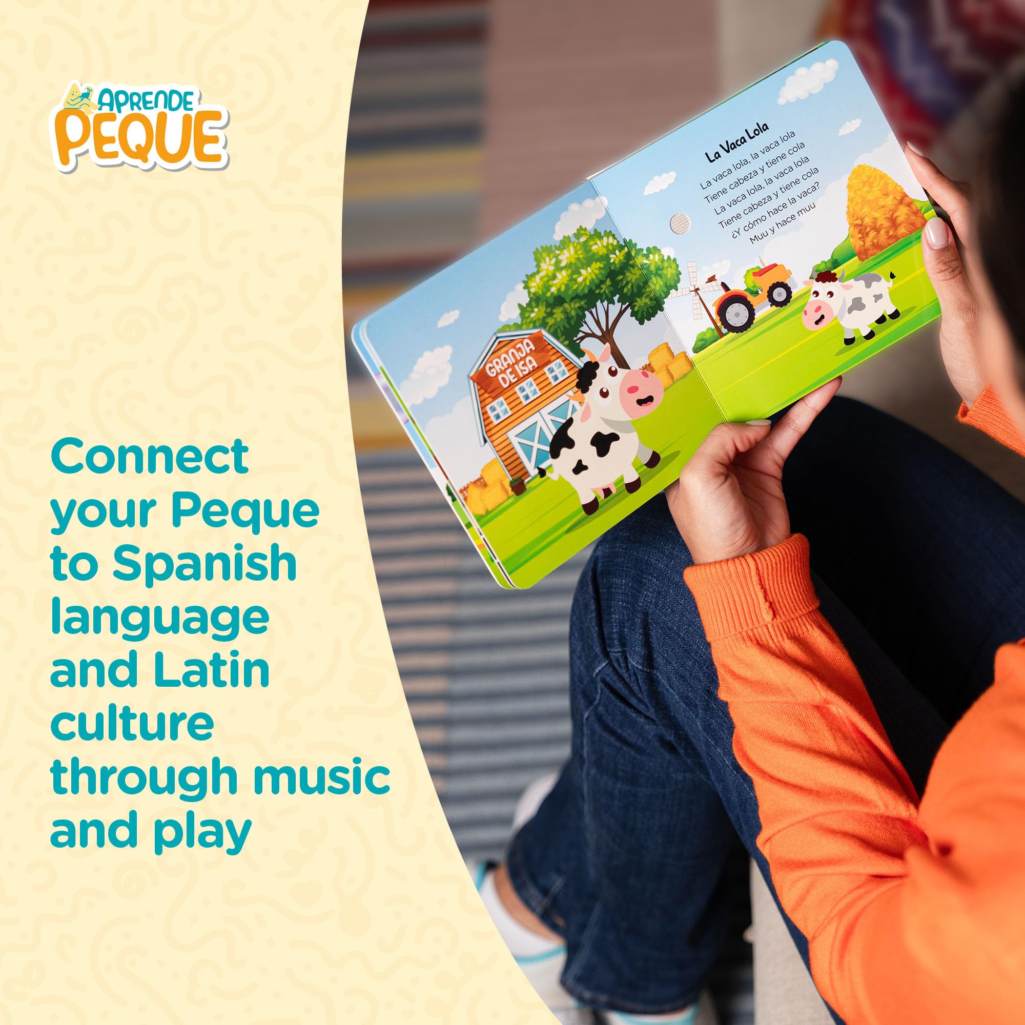 Aprende Peque Musical Sound Book Isa playback tracks feature six favorite songs.