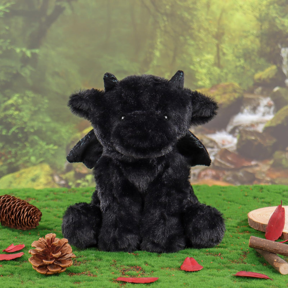 Apricot Lamb Baby-safe Black Dragon stuffed animal suitable for newborns.