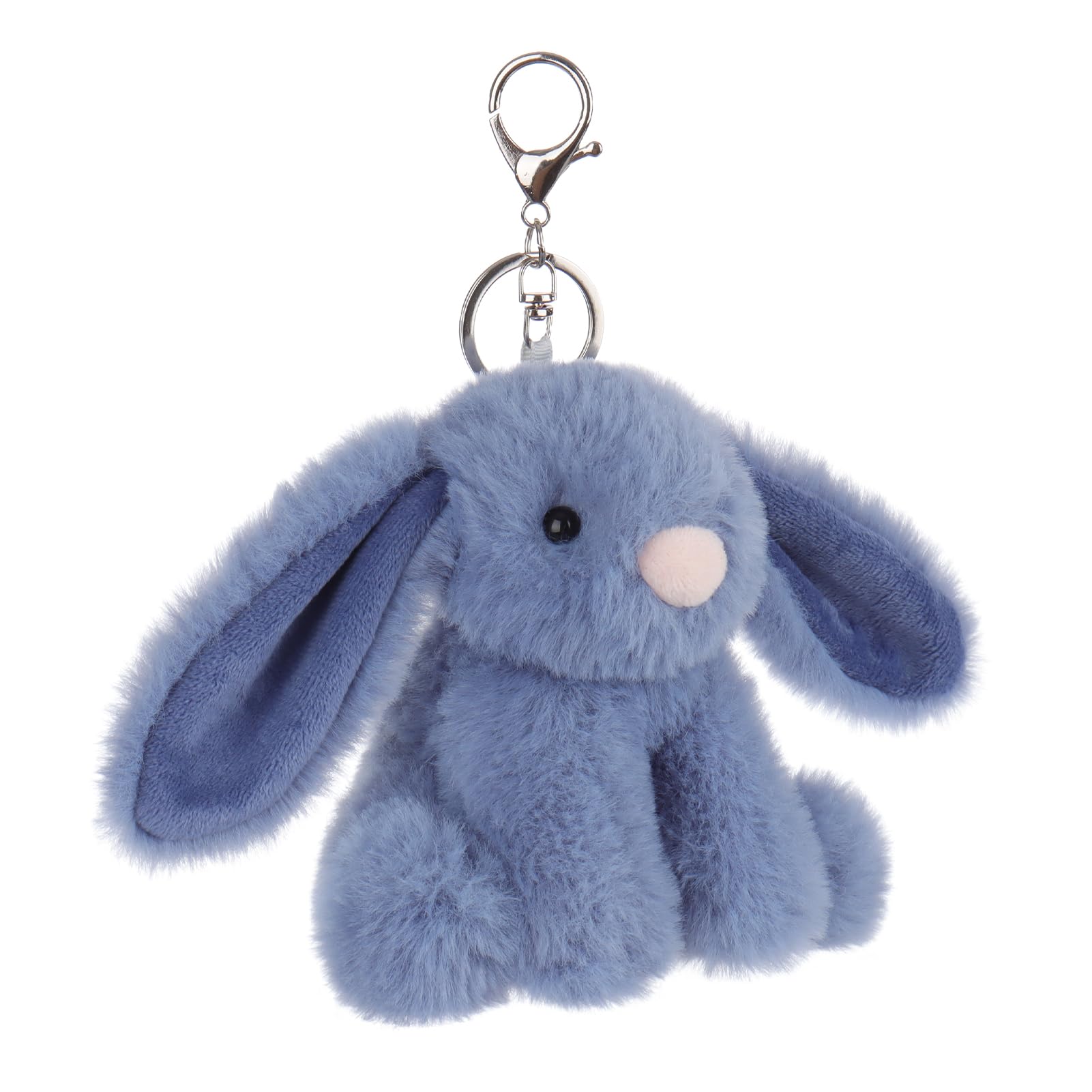 Apricot Lamb blue bunny plush, 4.5-inch hug-friendly size for easy carry.