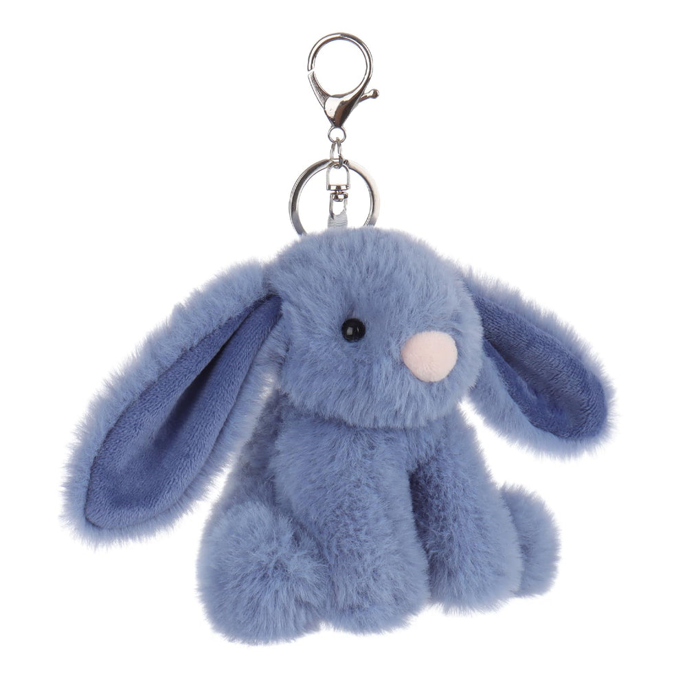 Apricot Lamb blue bunny plush, 4.5-inch hug-friendly size for easy carry.
