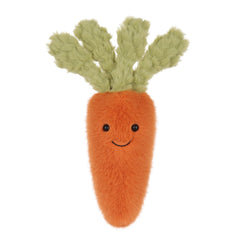 Apricot Lamb carrot plush front view in green and orange, cuddly for kids