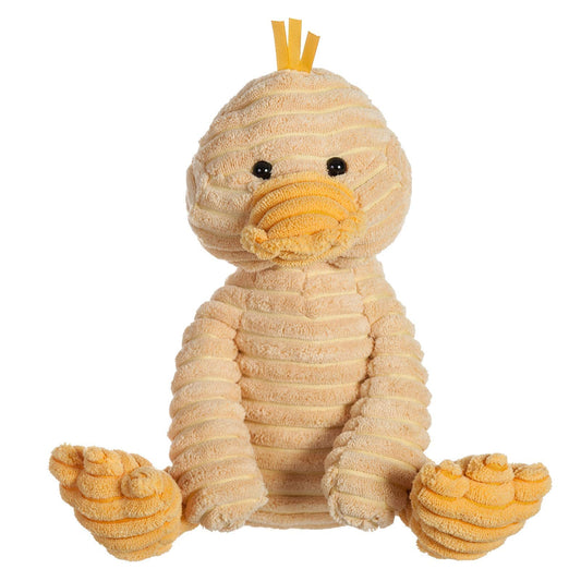 Apricot Lamb corduroy duck face close-up showing soft plush texture for comforting hugs.