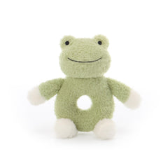 Apricot Lamb soft rattle; premium polyester plush for safe baby play.