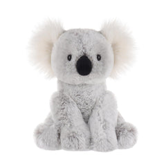 Apricot Lamb grey koala toy, front view, cuddly friend for kids.