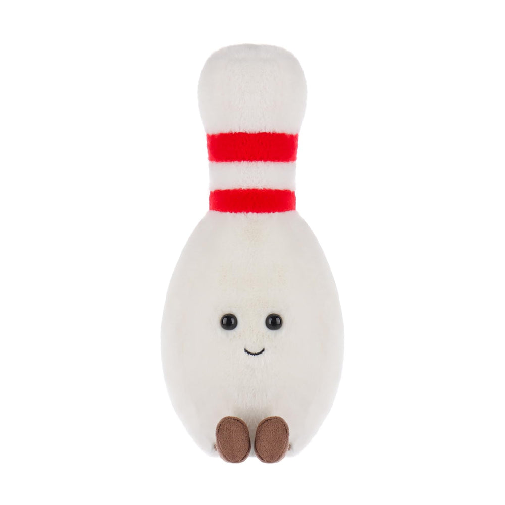 Apricot Lamb Happy Bowling plush compact nine-point-five-inch size for travel.