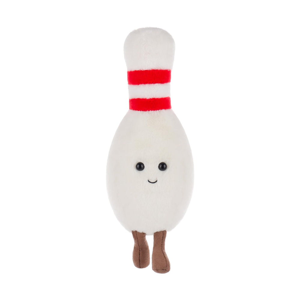 Apricot Lamb Happy Bowling plush materials detail, safe fibers for gentle hugs.