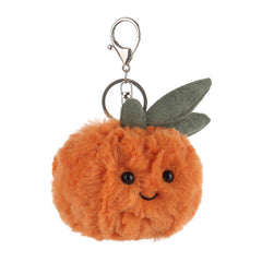 Apricot Lamb orange plush keychain attached to backpack, ideal daily companion.