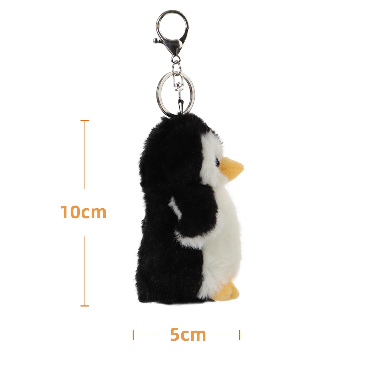 Apricot Lamb penguin keychain hanging on a bag, serves as a portable cuddle buddy.