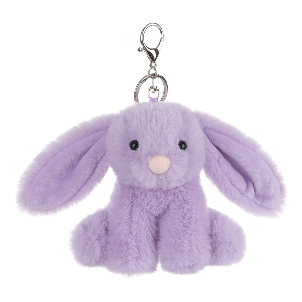 Apricot Lamb purple bunny plush keychain—soft on-the-go cuddle for bags and purses.