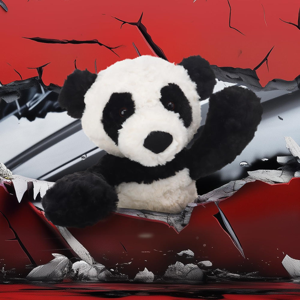 Apricot Lamb soft plush panda face with kid-friendly texture