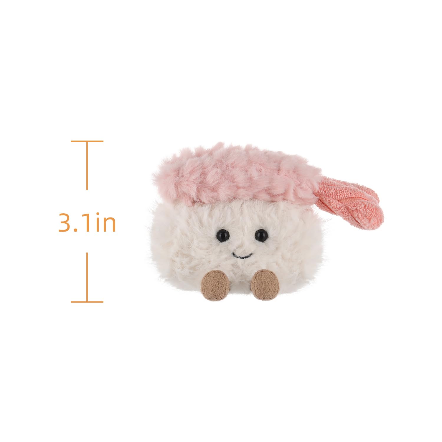 Apricot Lamb sushi plush cuddle buddy during quiet time.