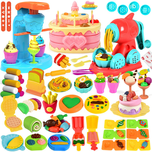 Aprilwolf 61-Pcs Dough Set with Ice Cream Machine boosts creative play.