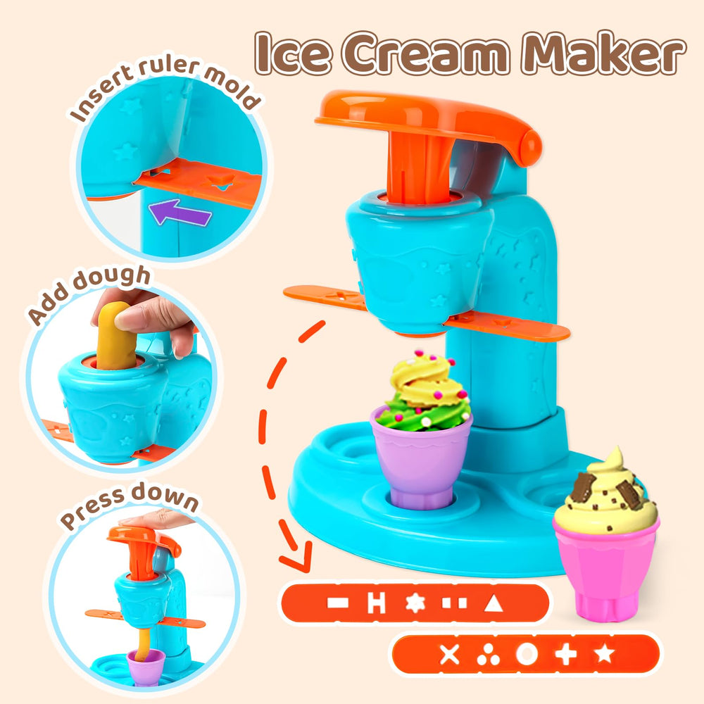Aprilwolf 70PCS dough set noodle-making-machine sparks colorful pasta play