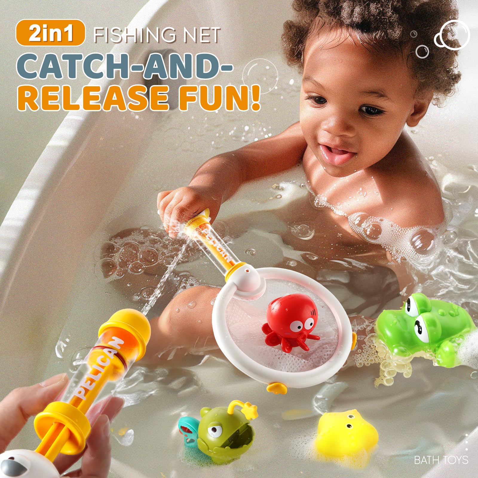 Aprilwolf wind-up shark glides through water to spark imagination
