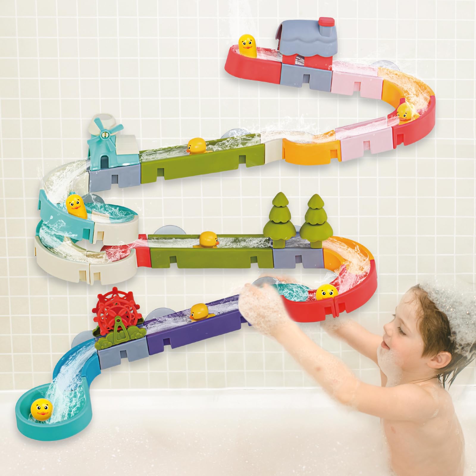 Aprilwolf Duck Slide DIY track building sparks bath-time creativity.