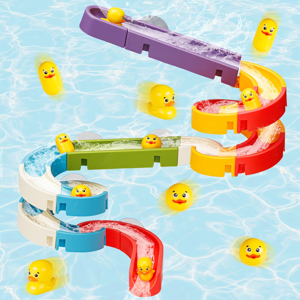 Aprilwolf Duck Slide wall track for engaging bath play and focus.