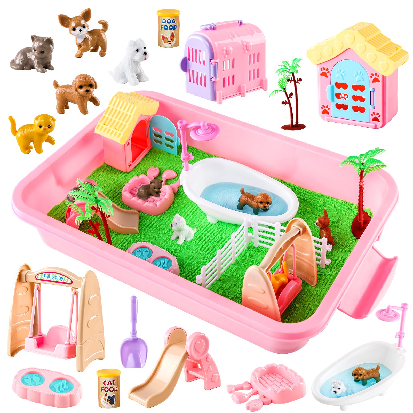 Aprilwolf sensory bin with sand for imaginative play and skill-building.