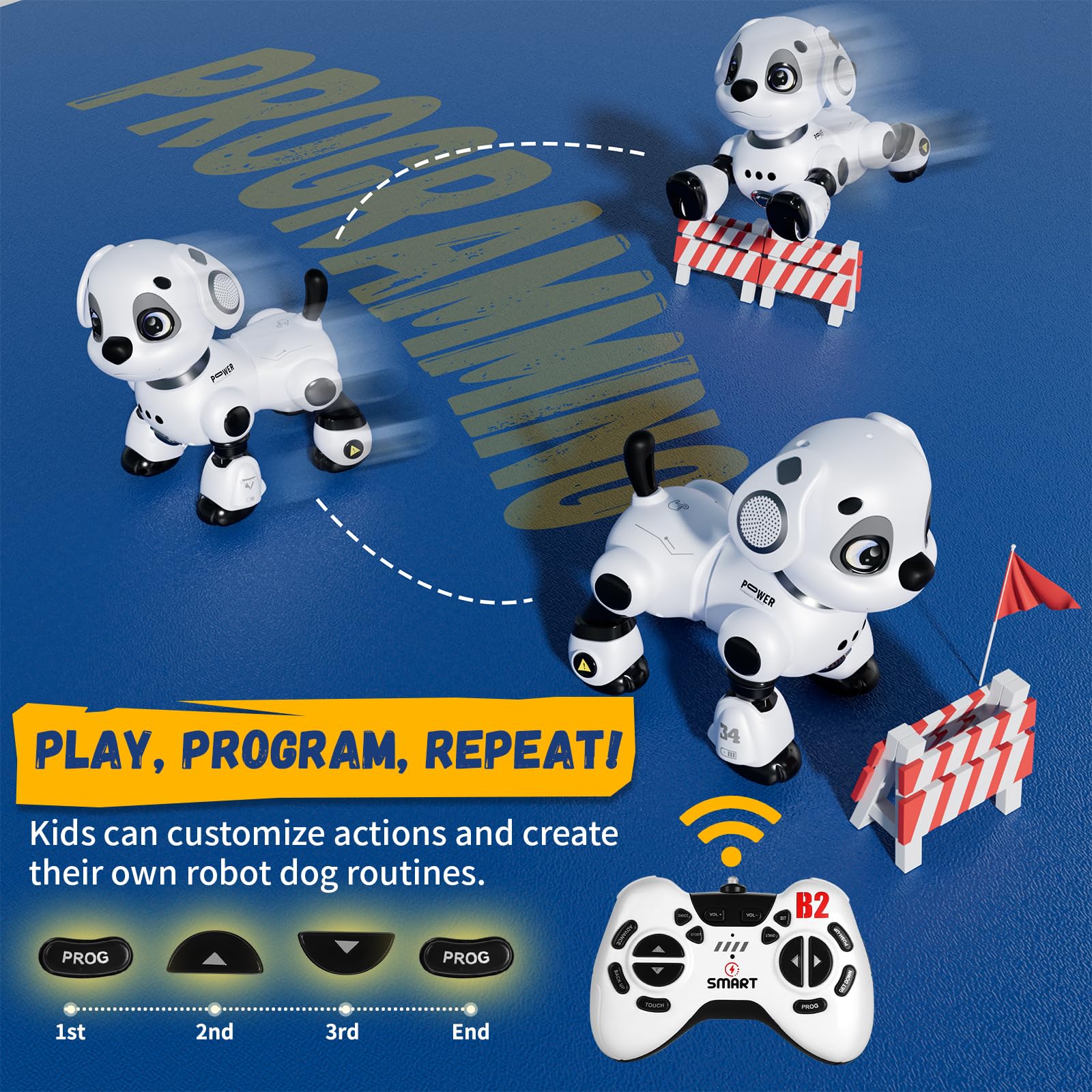 Aprilwolf RC stunt robot dog LED lights and sounds for immersive play