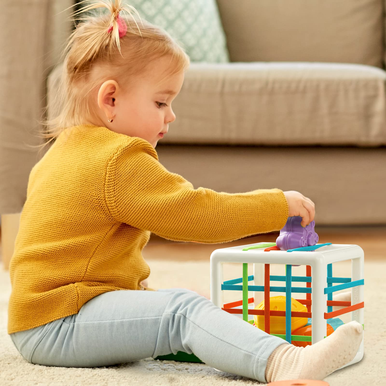 Aprilwolf shape blocks with textures for tactile exploration.