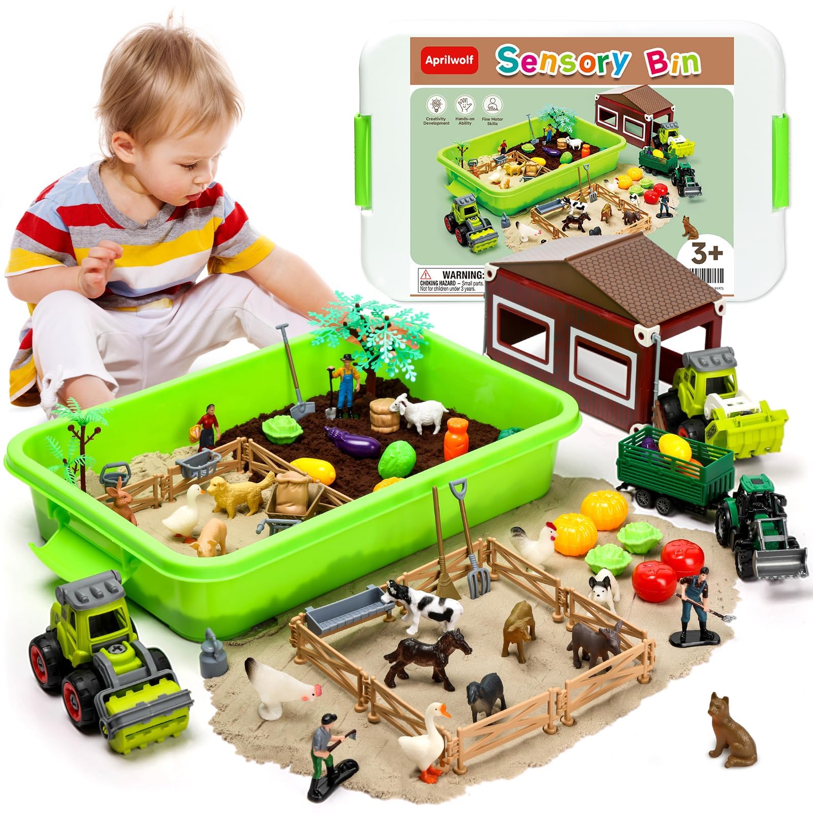 Aprilwolf sensory bin lid keeps sand contained and tidy