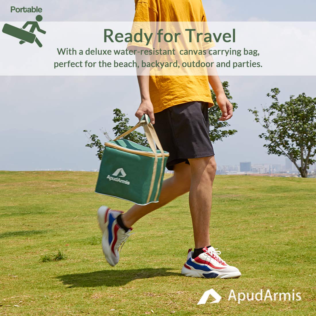ApudArmis carrying case makes transport and cleanup simple