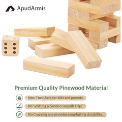ApudArmis pine blocks with dice set for casual backyard challenges