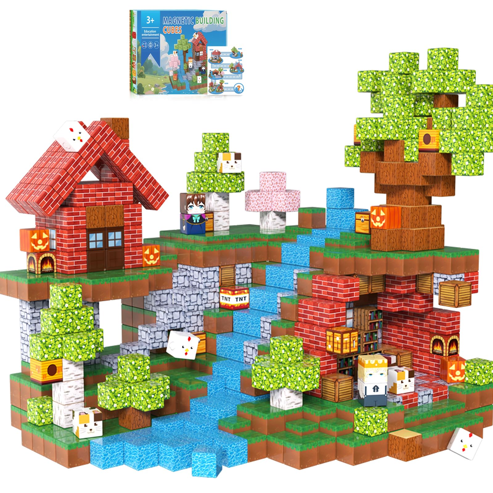 APYR AOMA 200pcs magnetic building blocks set for creative construction and STEM exploration.