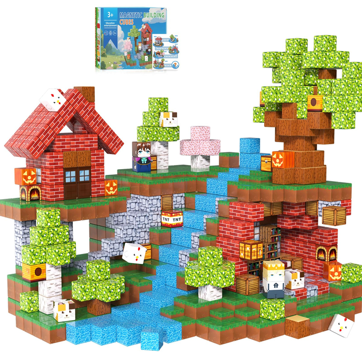 APYR AOMA 200pcs magnetic building blocks set for creative construction and STEM exploration.