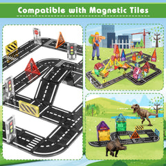 apyr aoma magnetic tiles road expansion packaging shows 48 pieces for open-ended play