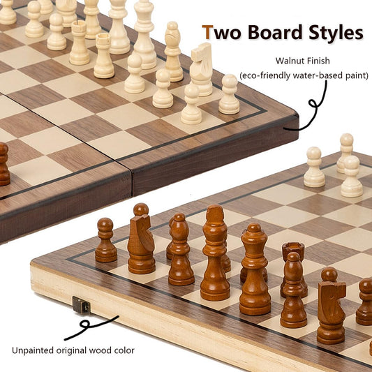 apyr aoma Magnetic wooden chess pieces designed for stable play