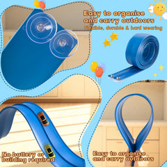 AQFR Flex Track 15ft starter set blue diecast cars compatibility for versatile play.