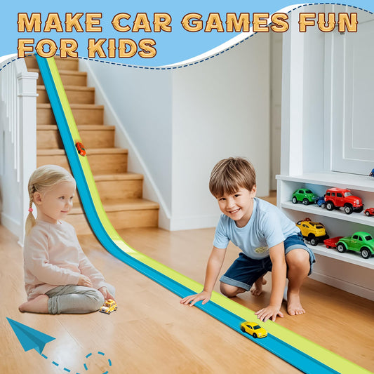AQFR Flex Tracks two-lane design enhances fast, kid-friendly play.